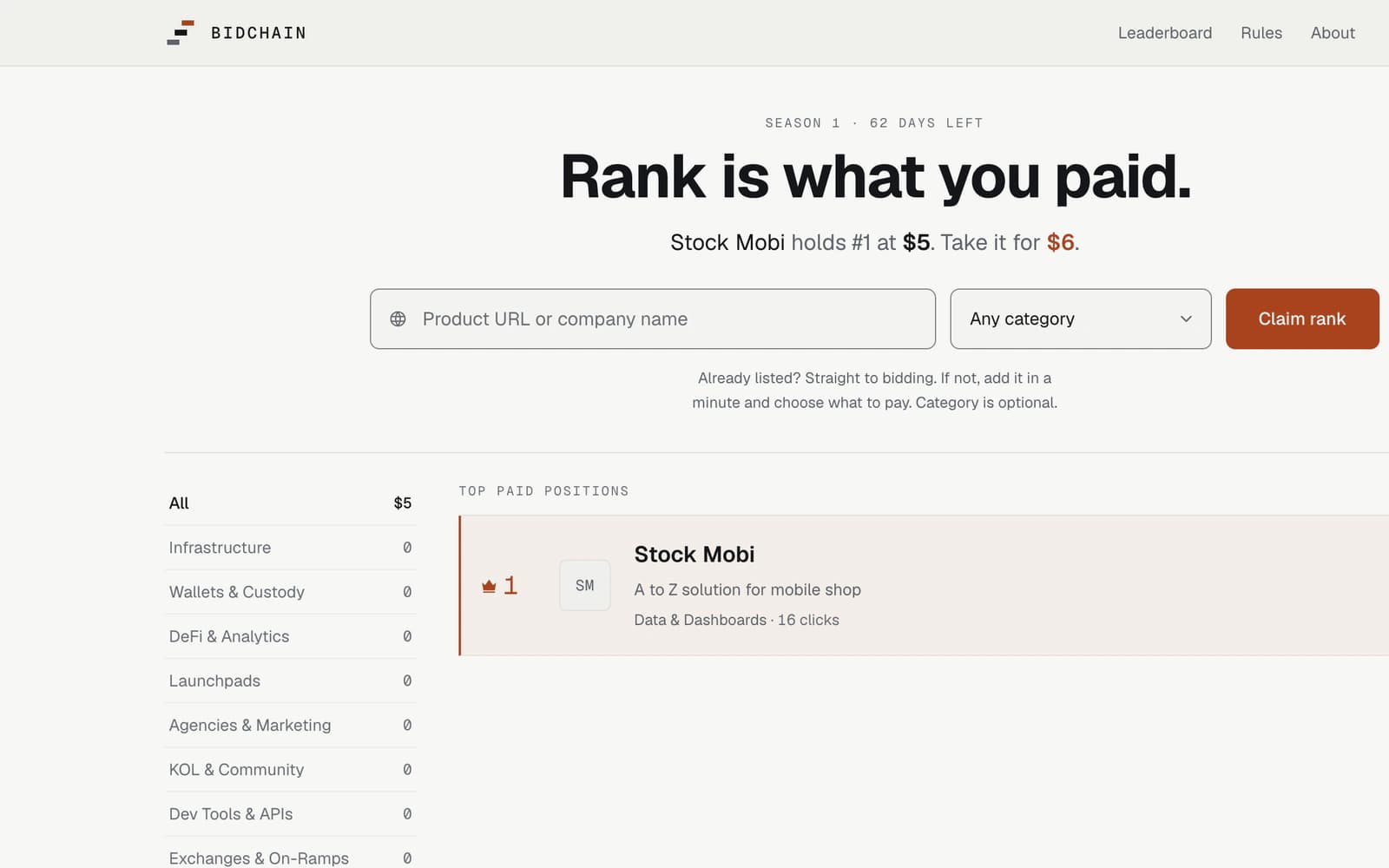 BidChain screenshot