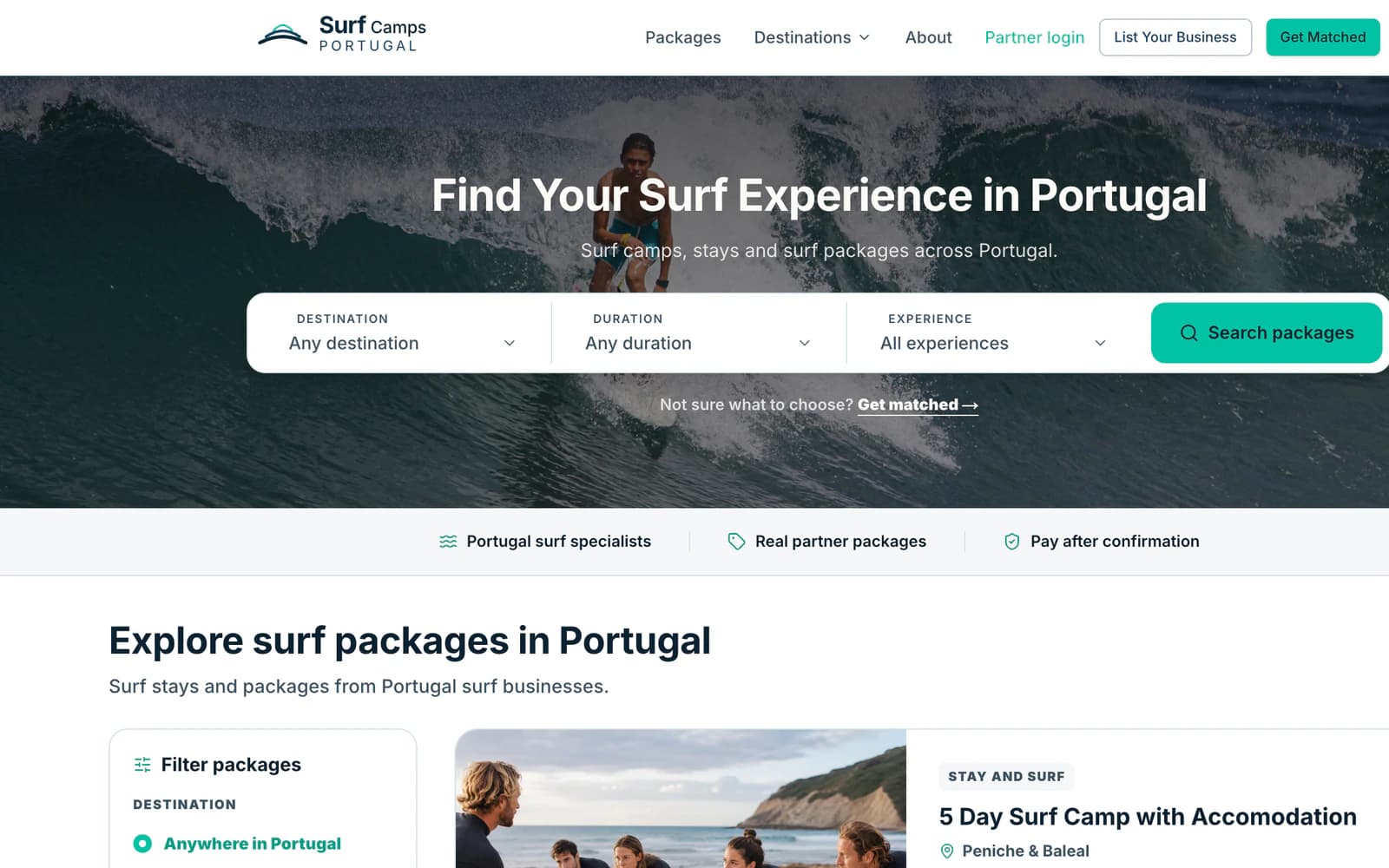 Surf Camps Portugal screenshot