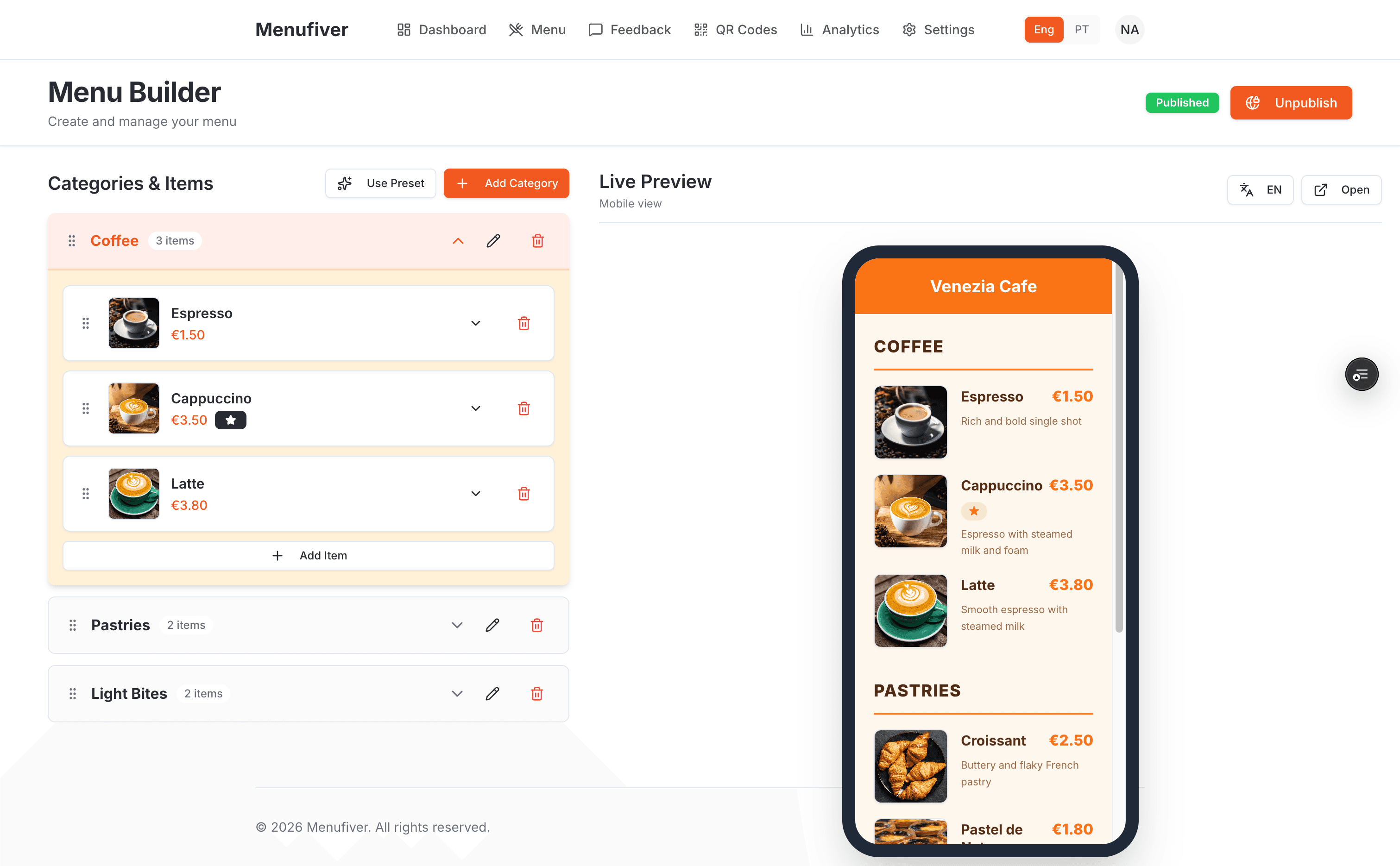 Menufiver - Challenge visualization